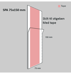 Stigebensskilt SPA 75x150 mm (50 stk.)