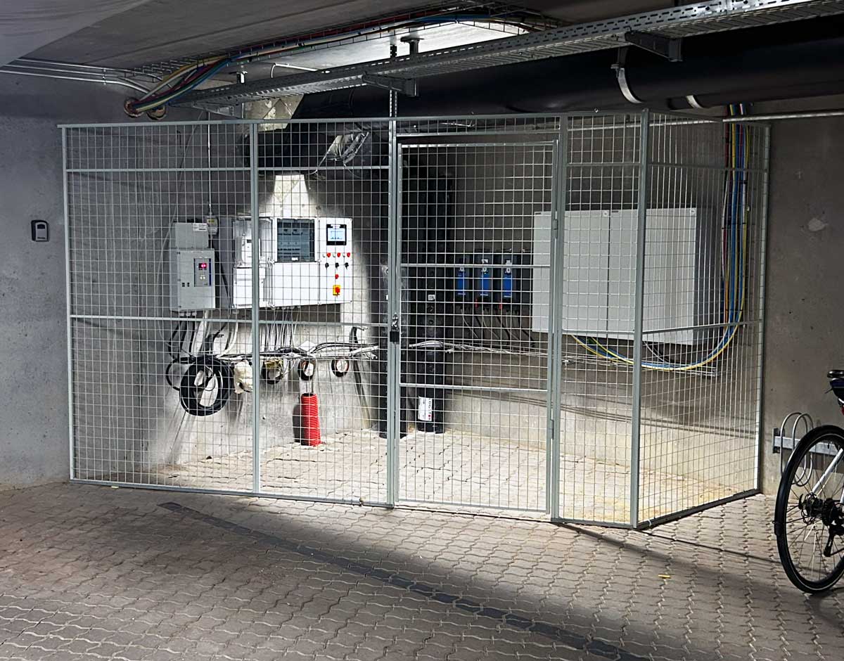 Depotrum sikret med netvægge