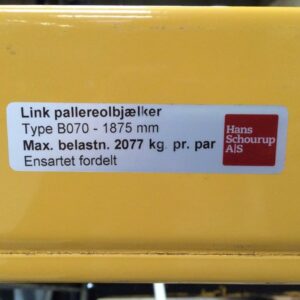 Bjælkeskilt B 070 - 1875 mm