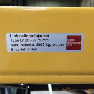Bjælkeskilt B 120 - 2775 mm
