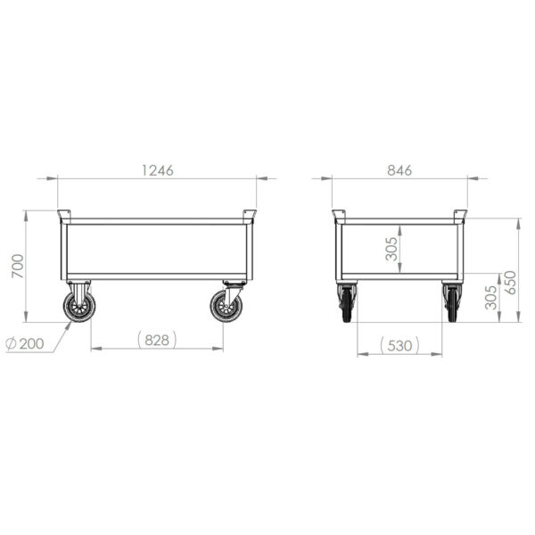 Kongamek pallevogn til 800 kg, LxBxH:120x80x65 - Billede 4