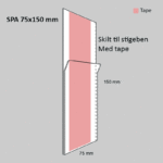 Stigebensskilt SPA 75x150 mm (50 stk.)