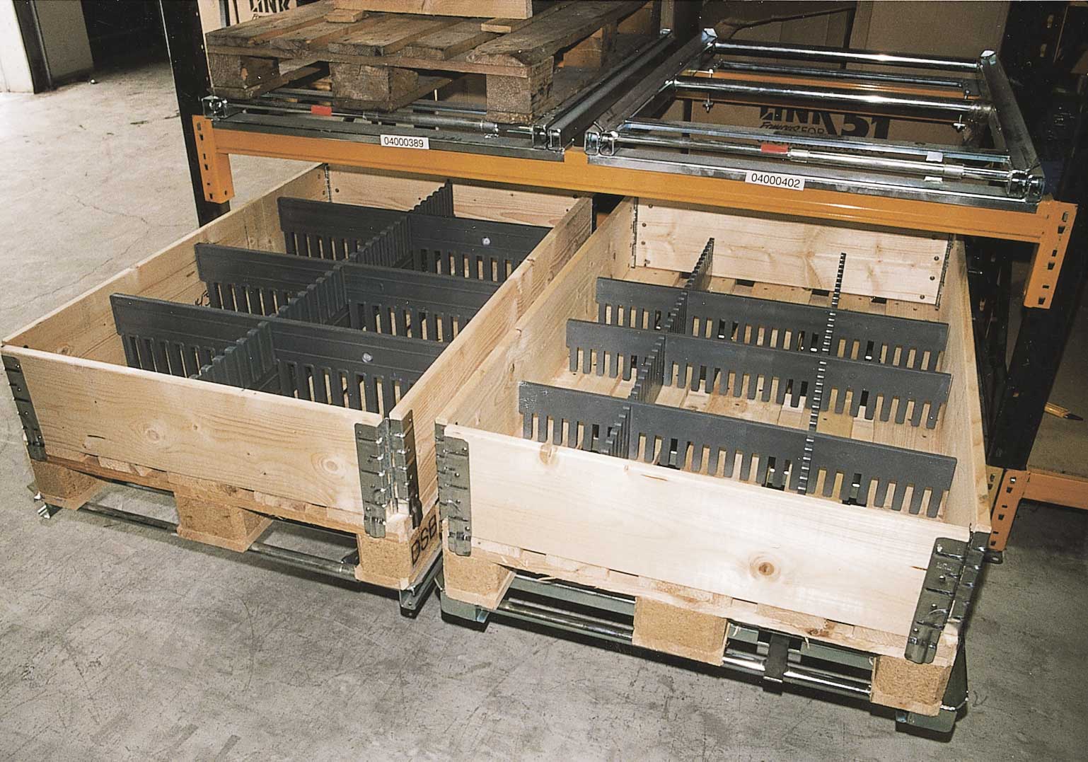 Tværgående skillevæg til pallerammer, højde 180 mm