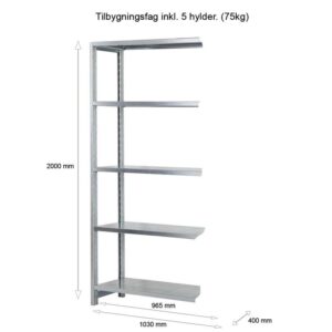 RosssG tilbygningsfag 2000x1030x400/75kg