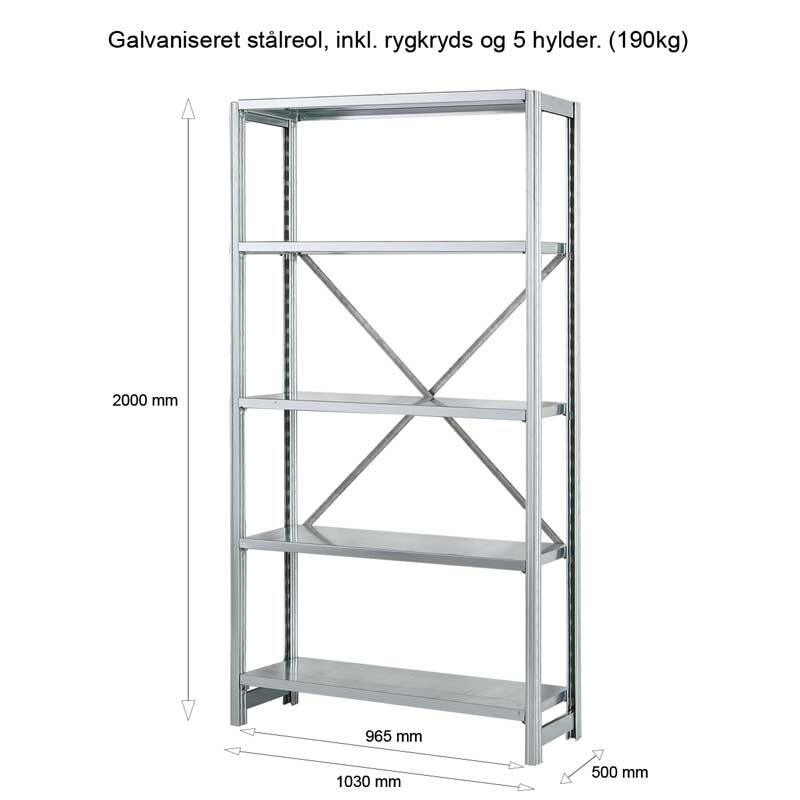 RosssG lagerreol, startfag 2000x1030x500/190kg