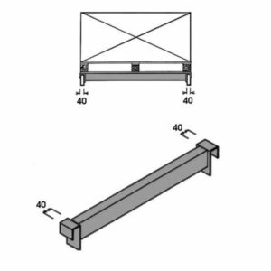 Tværbjælke 1100 mm/40 mm/1450kg/par